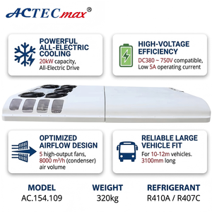 เครื่องปรับอากาศรถโดยสารประจำทางขนาดเล็ก10 ~ 12เมตร20KW รถโดยสารประจำทางในโรงเรียนแบบประกบเดียวความจุในการทำความเย็นของ AC.154.109บนหลังคา - Product Image 2