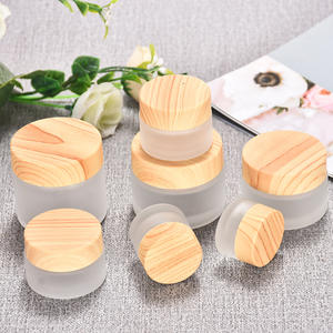 Factory Price Custom Color 5g 10g 15g 20g 30g 50g 60g 100g Face Cream <b>Glass</b> <b>Jar</b> <b>With</b> Bamboo <b>Wood</b> Grain <b>Lid</b> - Product Image 5