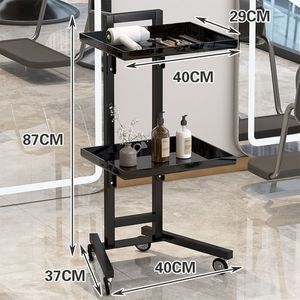 Carrito Plegable de Acero Inoxidable para Salón, Rotación de 360 Grados, Estante de 2 Niveles para Peluquería, Barbería, Sala de Estar - Product Image 4