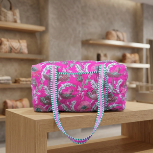 Bolsa de Viaje Acolchada de Algodón Hecha a Mano, 20 Pulgadas, Gran Capacidad, Ligera, Ecológica, Duradera, de Alta Calidad, con Cierre - Product Image 1