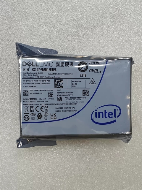 Internal Metal 2.5" U.2 PCIe Gen4 NVMe 3.2TB Enterprise SSD Intel D7-P5600 SSDPF2KE032TE for Server Storage