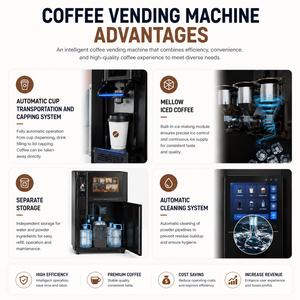 Commercial Coffee Vending Machine 2800W Ce Fcc Iso9001 Certified China Smart Fully Automatic Instant Kopi Making <b>Equipment</b> - Product Image 4
