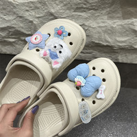 Ensemble d'accessoires pour chien multicolores en 3D mignon avec nœud bleu pour hommes et femmes, accessoires de boîte à chaussures détachables à faire soi-même