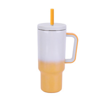 Gobelet isotherme Meoky en acier inoxydable de 40 oz avec poignée, 100 % étanche, maintien thermique de 6 à 12 heures, design moderne pour femmes - Voiture/Bureau/Voyage