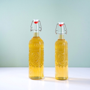 Wholesale Custom Kombucha Fermentation Flip Top Bottle 500ml 750ml 1l Empty Glass Swing Top Glass Bottles With Airtight Lid