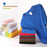Kaos Lengan Pendek Warna Solid Klasik dan Serbaguna untuk Pria dan Wanita, 100% Katun, Longgar, Kasual, dan Bernapas