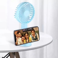 Mini Ventilateur USB Portable à Main avec Support de Téléphone, Appareil de Refroidissement Rechargeable pour Usage Extérieur en Plastique