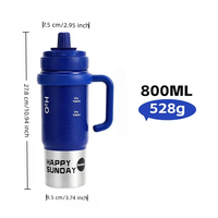 Gobelet isotherme en acier inoxydable de 800 ml avec poignée, bouteille d'eau à double paroi pour le camping, les voyages en plein air