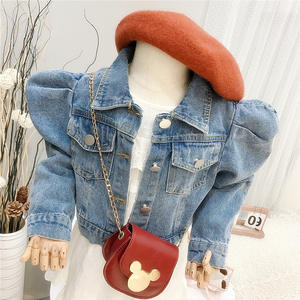 Veste en jean pour filles à manches bouffantes, manteau en jean pour enfants, vêtements pour enfants, vestes en jean courtes pour bébés de 1 à 7 ans - Product Image 2