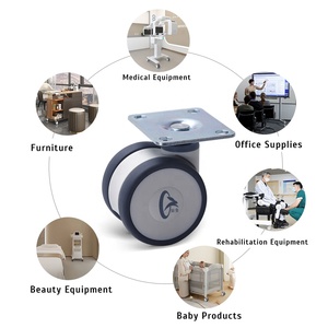 2/2.5/3/4 Inch Plate Mounting Customized Wheel Castor Heavy Duty Mute Swivel Hospital Furniture <strong>Caster</strong> Wheel For Treatment Cart - Product Image 5