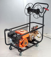 Pulvérisateur de puissance de moteur à essence de chariot 7.0 HP avec l'utilisation de jardin de ferme d'agriculture de rendement élevé de support de tuyau