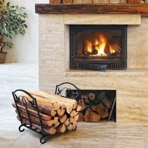 Support de <span class=keywords><strong>bois</strong></span> de chauffage robuste porte-<span class=keywords><strong>bois</strong></span> <span class=keywords><strong>panier</strong></span> en métal fer forgé intérieur poêle à <span class=keywords><strong>bois</strong></span> empilable métal <span class=keywords><strong>bois</strong></span> stockage porte-bûches support - Product Image 2