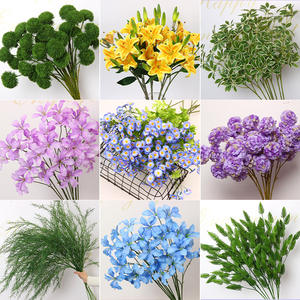 Flores Artificiales de Estilo Monet en Colores Pastel, Lirios y Tulipanes para Decoración de Bodas, Verde y Morado, Venta al Por Mayor - Product Image 2