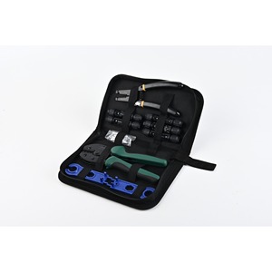 Pince à sertir manuelle en acier au carbone LY-2546B OEM avec mors interchangeables, kit de mini-connecteurs et de cosses isolées pour fils - Product Image 1