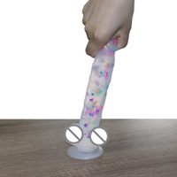 Dildo de Silicona para Masturbación Lésbica, Pene Realista, Juguete Sexual Transparente de 32 cm, Dildo de Silicona Súper Grande y Realista