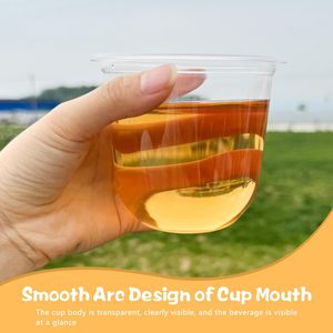 Yogur desechable Parfait postre insertar tazas con tapa cuenco bandeja de aperitivos y bebida helado batido café Boba té taza de plástico - Product Image 5