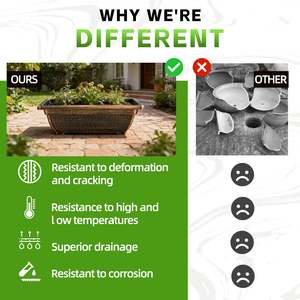 Pots de fleurs en plastique pour plantes grandes, pots de pépinière, pots de fleurs de grande taille, jardinières d'extérieur, pot de plante avec plateau - Product Image 2