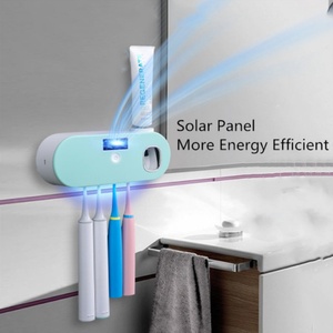 UV <b>Toothbrush</b> Holder for Bathroom 5 <b>Toothbrush</b> Slots Wall Mounted With Toothpaste Dispenser Chargeable Tooth Brushing Holder - Product Image 4