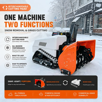 Souffleuse à neige tout-terrain à chenilles télécommandée avec balayeuse, moteur hybride essence 15HP certifié EPA, usage industriel professionnel
