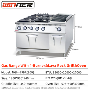 Parrilla de Gas de Acero Inoxidable de Alta Resistencia Winner <span class=keywords><strong>con</strong></span> <span class=keywords><strong>Piedra</strong></span> Volcánica, Equipo de Barbacoa, Parrilla/<span class=keywords><strong>Asador</strong></span> Combinado, Ahorro de Energía, Fácil Limpieza 1 - Product Image 2