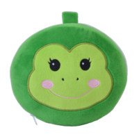 Pliable ronde fermeture éclair Animal sieste repos voyage dessin animé masque pour les yeux 2 en 1 Portable cou oreiller avec couvre-yeux