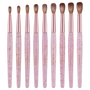 Ensemble de pinceaux professionnels pour nail art en Kolinsky, 9 tailles, manche rose pailleté, pour manucure acrylique, usage en salon - Product Image 2
