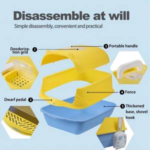 Toilette <span class=keywords><strong>pour</strong></span> chat de haute qualité, entièrement fermée, en matériau PP, avec <span class=keywords><strong>porte</strong></span> avant, bac à litière <span class=keywords><strong>pour</strong></span> chat - Product Image 4