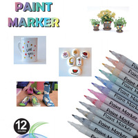 Marqueurs de peinture acrylique opaques pour enfants Couleurs à base d'eau vibrantes pour le dessin en céramique Doodling Encre permanente pour l'écriture de papier CD
