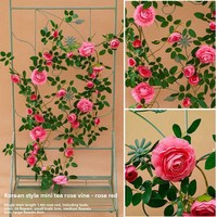Guirlande murale de roses artificielles en soie pour décoration de mariage, idéale pour les conduits de climatisation et la couverture végétale murale