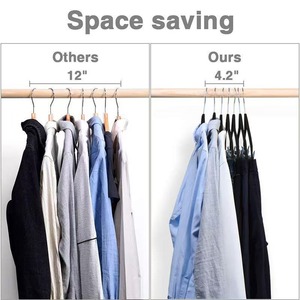 Adult pants hanger, plush fabric hanger with clips, plastic anti-slip clothing store rack, <b>clothes</b> hanger, plastic <b>clothes</b> rack - Product Image 2