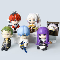 6-10CM 6PCS/SET Frieren Beyond Journey's End Q Ver. Figur Anime PVC Mini Fern, Mainan Hadiah Kotak Telur Gachapon