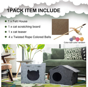 Lit pour chat pliable au prix d'usine, tente pour chat insonorisée en feutre acoustique de qualité supérieure, personnalisable pour les petits espaces et les balcons - Product Image 6