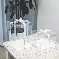 Tailles Personnalisées Nouveau Style Boîte à Gâteau Transparente Fête d'Anniversaire de Mariage Petite Boîte à Gâteau Transparente Rectangle