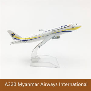 프로모션 및 비즈니스 선물 생일 선물 스케일 1:400 16cm A320 미얀마항공 국제 비행기 모델 항공기 - Product Image 6
