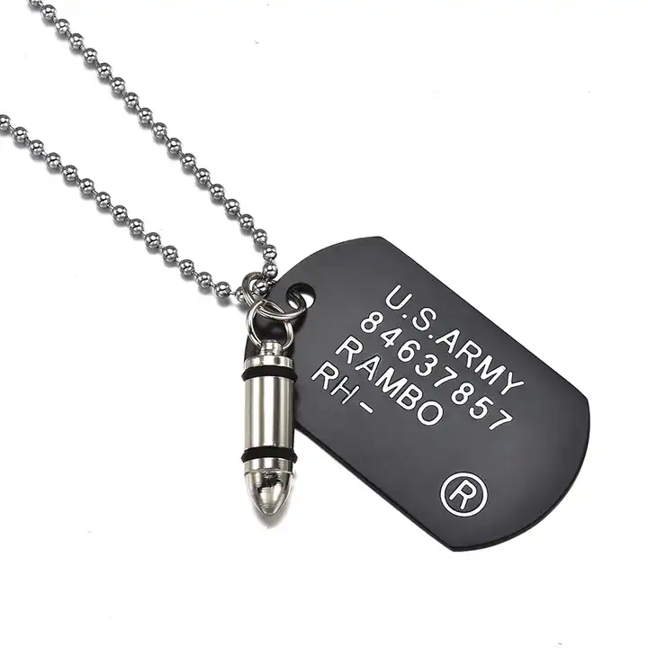 Mens Silver Dog Tag Chain Necklace Made Of Stainless Steel | Classy Men  Collection