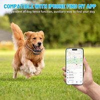 Clôture sans fil GPS Elecpet compatible avec l'application Localiser d'Apple, système de confinement électrique pour animaux de compagnie, collier rechargeable résistant à la pluie