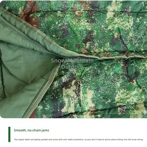 <span class=keywords><strong>Sac</strong></span> de <span class=keywords><strong>couchage</strong></span> chaud de style manteau, camouflage vert <span class=keywords><strong>militaire</strong></span>, avec rembourrage en coton PP et fil de polyester, pour le camping en plein air et les missions. - Product Image 4