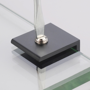Soporte de Sujeción Cuadrado de Aleación de Aluminio Negro Engrosado para Estantes de Vidrio - Product Image 2