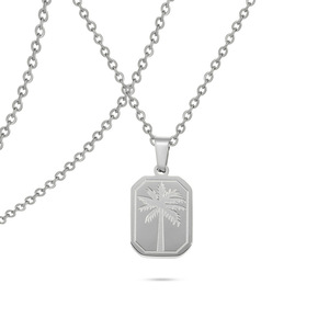 Chaînes personnalisées plaquées or 18 carats, résistantes au ternissement, en acier inoxydable, avec pendentif palmier coco, pour hommes et femmes, en cadeau - Product Image 3