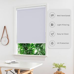 Trắng không dây 100% màn rèm cuốn cho cửa sổ miễn phí dừng kéo xuống phòng tối với valance cách điện dệt vải - Product Image 2