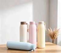 Bouteille d'eau portable créative, cadeau promotionnel, double couche, résistante aux hautes températures, anti-fuite, motif rayé moderne