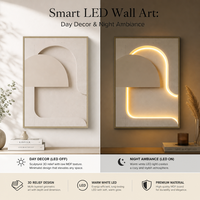 Tableau mural géométrique minimaliste LED sur toile, cadre moderne pour salon, grande peinture murale suspendue