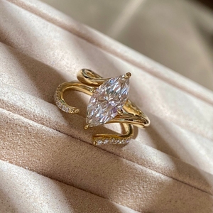 Anillo de compromiso de lujo con diamantes cultivados en laboratorio Aazuo de 2.0 ct, oro amarillo macizo de 18 quilates, regalo de lujo vintage para mujer, para banquetes de gala - Product Image 4