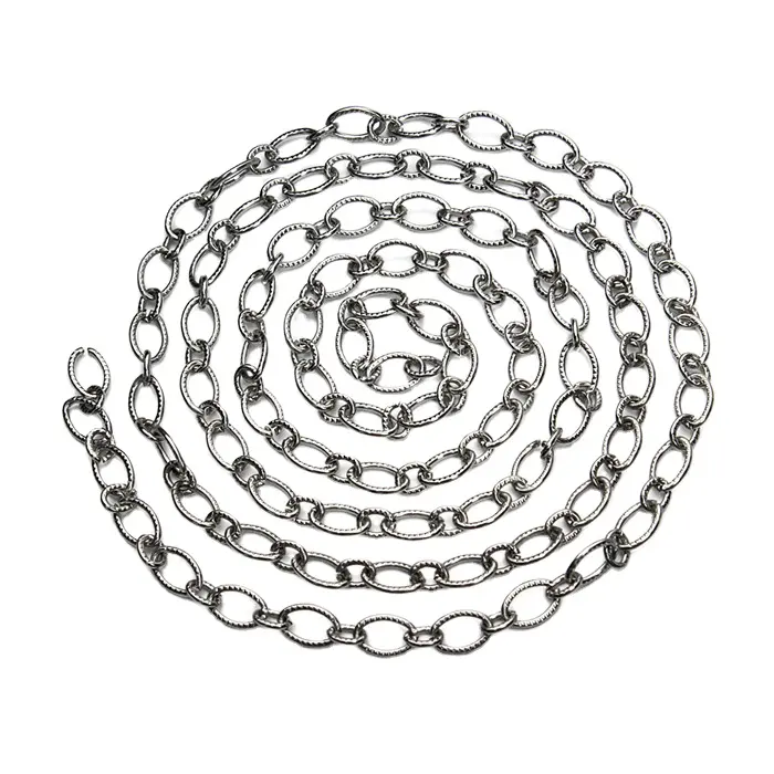 On sale Luxury Stainless Steel Silver Plated Men's Necklace Link Chain oval Link Chain