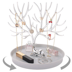 Paleta de exhibición organizadora de soporte de árbol de joyería galvanizada ecológica moderna para pendientes, collares, pulseras, anillos - Product Image 1