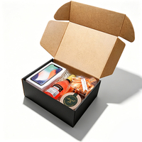 Boîtes pliables en carton ondulé noir recyclables en gros pour l'expédition de cadeaux, emballage personnalisé de parfums avec fermeture magnétique