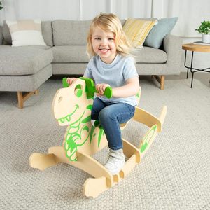 Género Neutral dinosaurio de madera caballo balancín interior/exterior niños balancín juguete para niños pequeños bebés de 1 a 3 años - Product Image 1