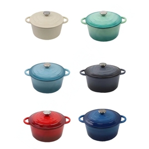 Marmite à soupe ronde profonde portable four hollandais français antiadhésif Grande marmite à ragoût <span class=keywords><strong>casserole</strong></span> en fonte émaillée - Product Image 6