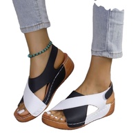 Sandales compensées à plateforme ouverte pour femme, grande taille, nouvelle collection été, vente en gros usine Yi