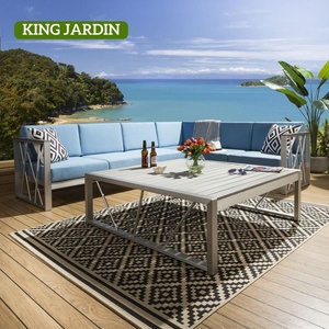 King Jardin Arredamento di Lusso per Esterni, Divani da Giardino, Set da Giardino, Mobili in Alluminio, Divano Sezionale in Teak Massiccio per Esterni - Product Image 5